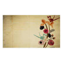 Vintage Japans bloemenVisitekaartje