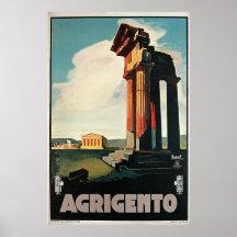 Vintage jaren '20Agrigento Italiaanse reis Posters