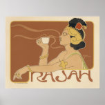 Vintage Jugendstil, Vrouw die de Radja van de Koff Print