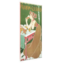 Vintage Jugendstil, Vrouw die het Bier van het Ont Gallerij Wrap Canvas