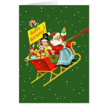 Vintage Kerstman met de Kerstkaart van de Ar