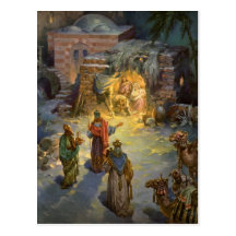 Vintage Kerstmis, Geboorte van Christus, het Bezoe Wens Kaarten