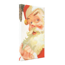 Vintage Kerstmis, heel de Kerstman met een Geheim Canvas Print