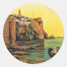 Vintage Le Maroc Maroc Adhésif Rond