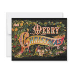 Vintage Merry Christmas Flower Design Announcement