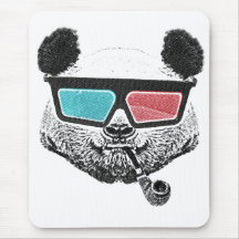 Vintage panda 3-D glazen Muismat