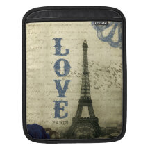Vintage Parijs | Blauw iPad Beschermhoezen