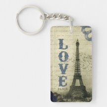 Vintage Parijs | Blauw Sleutelhanger