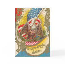 Vintage_Patriotic_Star a orné Banner_Card de paill