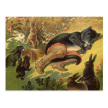 Vintage Puss in het Sprookje Carl Offterdinger van Wenskaarten