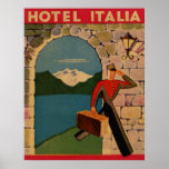 Vintage Reis - het Poster van Italië van het Hotel