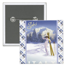 Vintage reisposter, Ski Italië Speldje