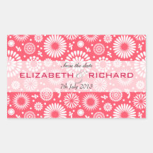 Vintage rode bloemenSticker