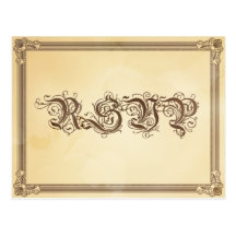 Vintage Room & het Bruine Huwelijk RSVP van het Po Wenskaarten