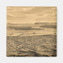 Vintage SchilderKaart van San Diego (1876) Magneten