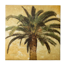 Vintage Tropische Palm Geboortetegeltjes