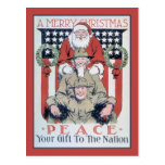 vintage Vrolijke Kerstmis en vrede Wenskaart
