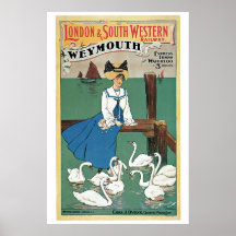 Vintage Weymouth Londen en De advertentie van de s Posters