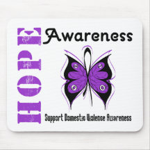 Violence familiale de papillon de conscience d'esp tapis de souris