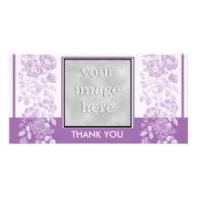 Violette Bloemen en Elegant dankt u Gepersonaliseerde Fotokaarten