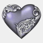 Violette de rouleau de coeur autocollant