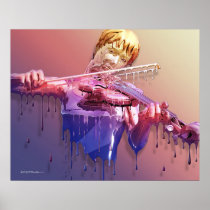 Violon pleurant affiche