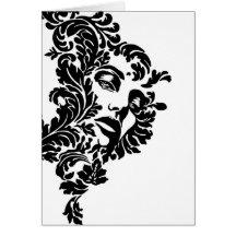 Visage de damassé cartes de vœux