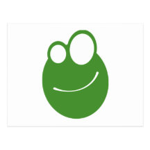 Visage de grenouille de bande dessinée carte postale