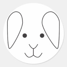 Visage de lapin adhésif