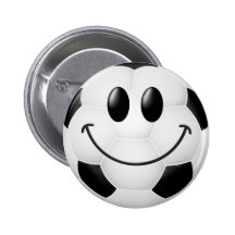 Visage de smiley de ballon de football badges