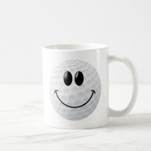 Visage de smiley de boule de golf tasse