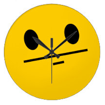 Visage de smiley de visage de tisonnier pendules