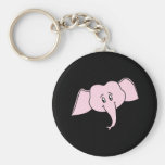 Visage d'éléphant rose. Bande dessinée Porte-clé