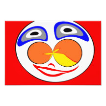 Visage drôle de clown impressions photo