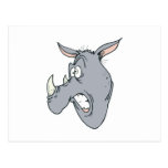 visage effrayé drôle de rhinocéros carte postale