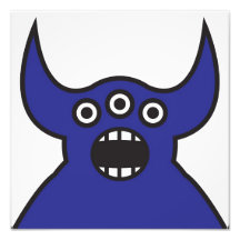 Visage étranger bleu de monstre de Kawaii Photos D’art