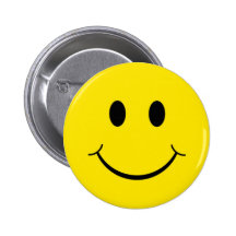 Visage heureux classique badges