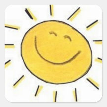 Visage heureux Sun - autocollant