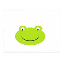 Visage mignon de grenouille verte cartes postales