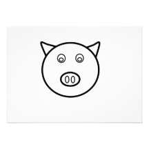 Visage porcin invitations personnalisables