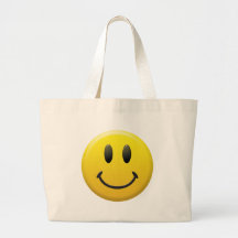 Visage souriant heureux sacs de toile