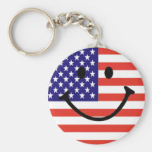 Visage souriant patriotique porte-clef