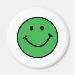 visage souriant vert classique aimant