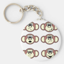 Visages de singe porte-clefs