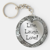 Vivant, rire, amour ! Scintillement Keychain Porte-clef