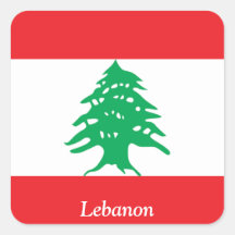 Vlag van Libanon Vierkant Sticker