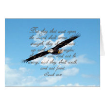 Vleugels als Eagles, de Christelijke Bijbel van he Wenskaart