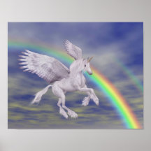 Vliegende Eenhoorn over het Poster van het Paard v