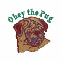 Voer de Pug Geborduurde T - shirts uit
