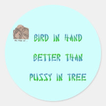 Vogel ter beschikking dan beter pussy in boom ronde stickers
